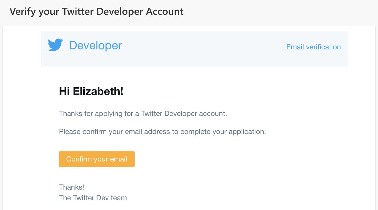 Screen shot of Twitter Developers Site